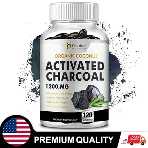 Viên nang than hoạt tính 1200 Mg - Hỗ trợ sức khỏe đường ruột Sức khỏe tiêu hóa Giảm đầy hơi và cải thiện khả năng miễn dịch