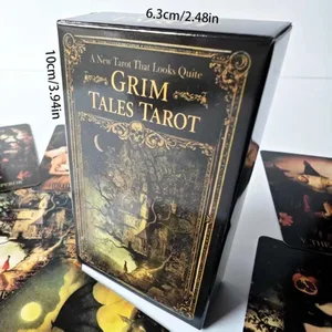 Grim Tales Tarot Deck - 10.3*6cm 78-Card RWS Gothic Fairy Tale Card para sa Shadow Work Dark Fantasy Illustrated