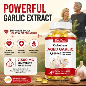 Odorless Aged Garlic Extract 7500mg 60 Softgels Ajo Envejecido Supplement Antioxidant & Immune Support Daily Garlic Softgels