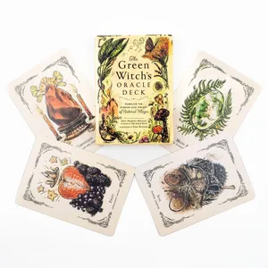 The Green Witch's 50pcs Oracle Deck Set - Targetes de taula per a jocs de festa en grup Precognició i adivinació 10,3 x 7,3 cm
