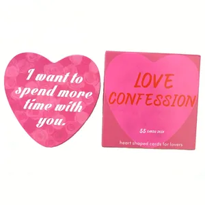 Love Confession Oracle Deck A 55 Karten herzförmige Karten Liebe Schlüsselwörter Bedeutung für Liebhaber Englische Brettspiele Wahrsagerei Schicksal