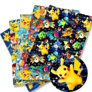 Pokemon Cartoon Fabric140*50cm Ruční šití Patchwork Quiltování Dětské šaty Domácí prostěradlo Potištěná látka Fabric Šití děti