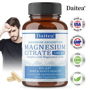 Magnesium Citrate Complex 500 MG for rolig avslapning og fordøyelseshelsestøtte - Magnesiumtilskudd med høy absorpsjon