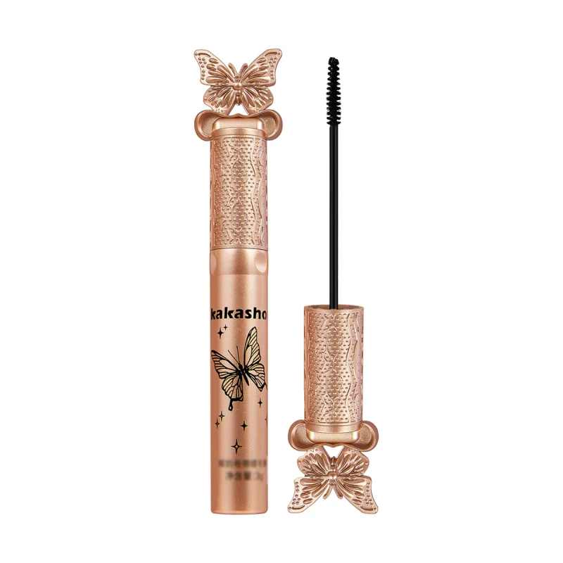 Kakashow Silk Fiber Matte Mascara Makeup Ultra-Fine Brush Lengthens Eyelashes Waterproof Fast Dry Black Curling