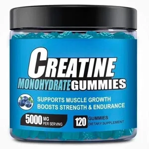 Gummie infuzate cu creatină monohidrat cu vitamina B12 pentru creșterea musculară, forță, supliment pentru sănătate înainte de antrenament, 120 buc