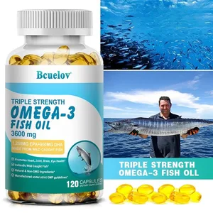 Bổ sung dầu cá Omega 3 - 3600mg mỗi khẩu phần 1200mg EPA & 900mg DHA Hỗ trợ sức khỏe tim mạch & não bộ Viên nang không biến đổi gen