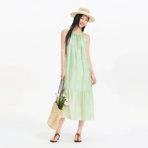 Semir Damen-Kleid, Schleife, strukturiert, Neckholder, Urlaub, A-Linie, Maxi, 2026, Sommer, romantisch, frisch, elegant, weich, bequem, Urlaubsoberteil