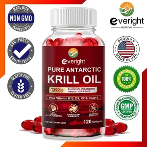 Dầu nhuyễn thể Nam Cực 1200 mg có bổ sung Omega-3 EPA & DHA Astaxanthin & Phospholipids cho chất chống oxy hóa não khớp tim