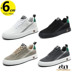 Lift Sepatu Pria Booster Sepatu Lift Pria Tinggi Meningkatkan Insole 6Cm Olahraga Santai Ukuran Besar 37-46