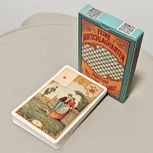 Vintage antike Schicksals-Wahrsagekarten, 9 x 6 cm, 32 Karten, Oracle-Deck, Le Jeu Du Destin, antike, traditionelle Karten