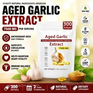 Aged Garlic Extract Softgels Odorless Immune Balance Support Antioxidant-Rich Daily Formula 7500 Mg Heart Vitality 300 Softgels