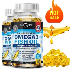 Риб'ячий жир Omega 3 містить EPA 1200 мг і DHA 900 мг - для суглобів Очі Когнітивна добавка Без ГМО Без глютену