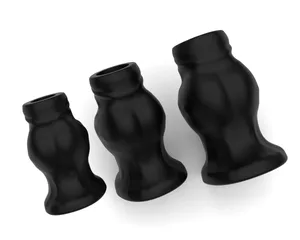 Soft Silicone Hollow Anal Plug Tunnel Butt Plug Daily Wear Flared Base Enema Dilator Anal Trainer Sex Toy para sa Mga Lalaki Babae S/M/L