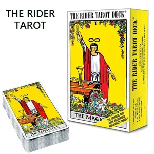 Pachetă autentică de tarot Rider-Waite cu broșură în engleză/spaniolă pentru începători și citirea cărților de experți