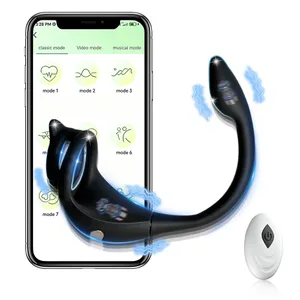 APP อวัยวะเพศชาย Cock แหวนชายรีโมทคอนโทรลไร้สายชาย Ejaculation DELAY Stimulator Anal BUTT Plug ผู้ใหญ่เพศของเล่นสำหรับชายคู่