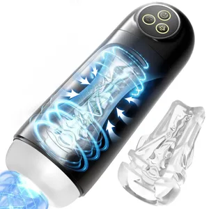 Automatischer männlicher Masturbator, 10 Saugvibrationsmodi, Mastubator-Cup mit 3D-realistisch strukturierter Taschenmuschi, Sexspielzeug für Männer, 18